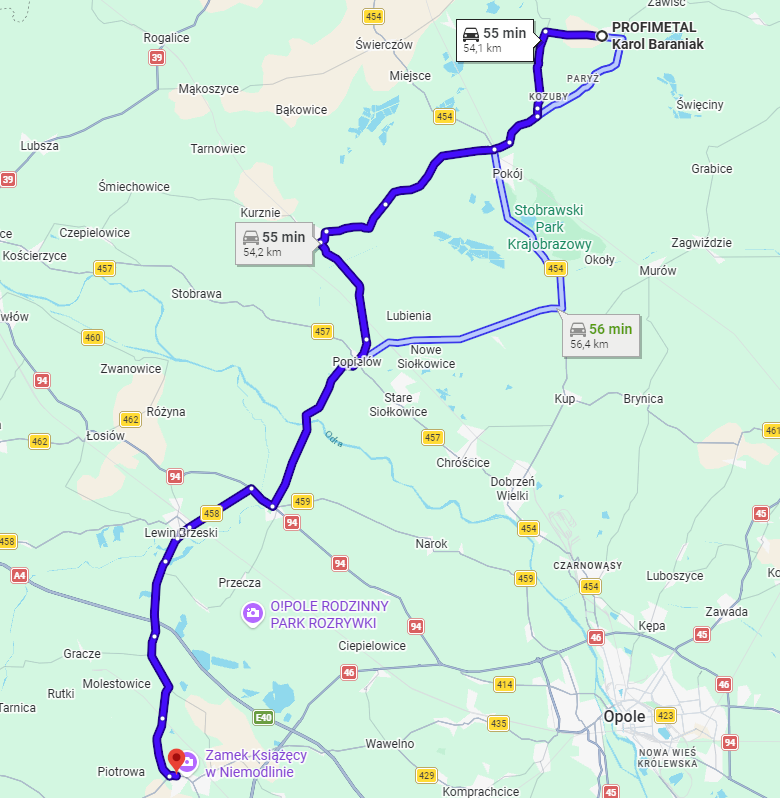 Trasa Niemodlin - Lubnów